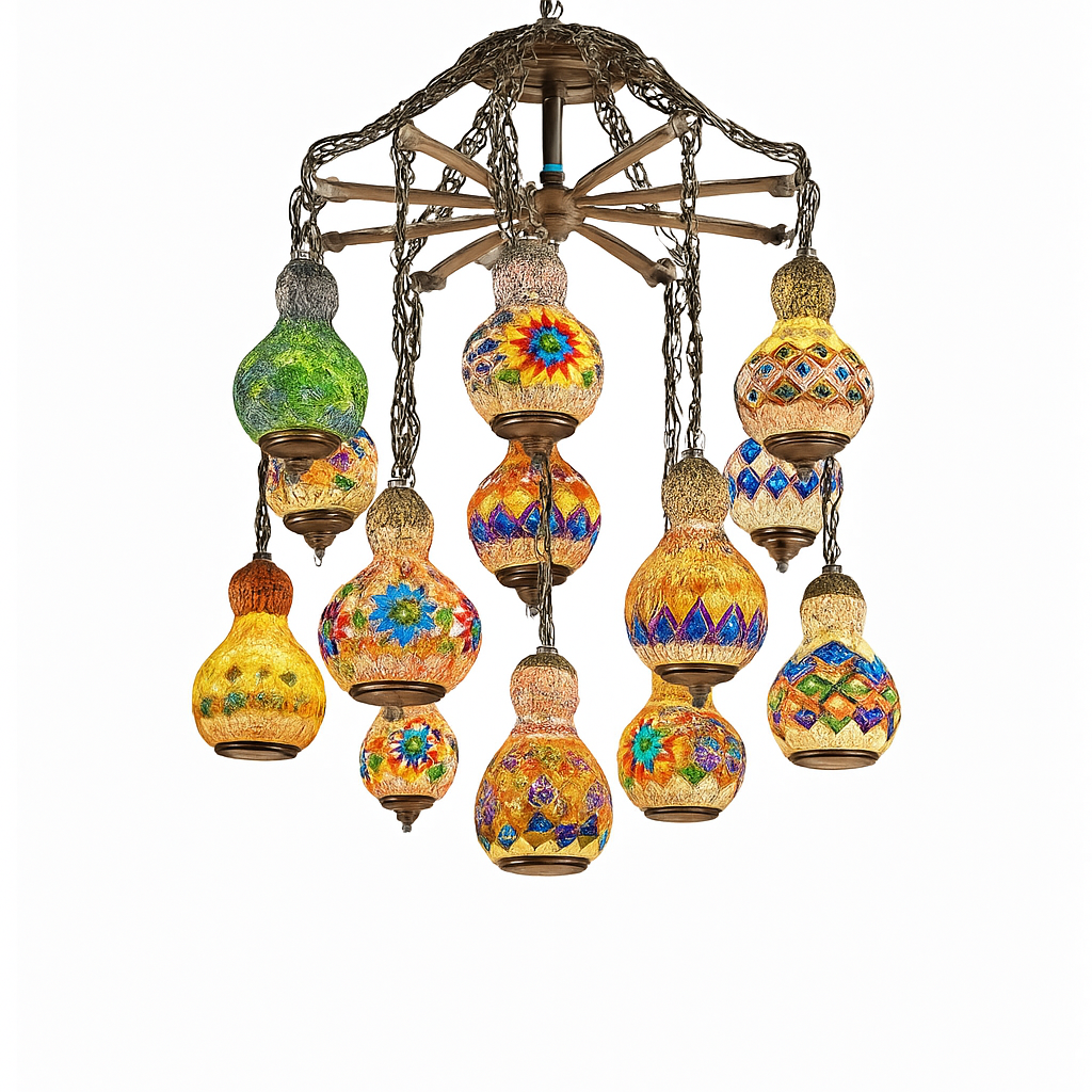 suspension en verre mosaïque bonhomme de neige artisanale asiatique boho