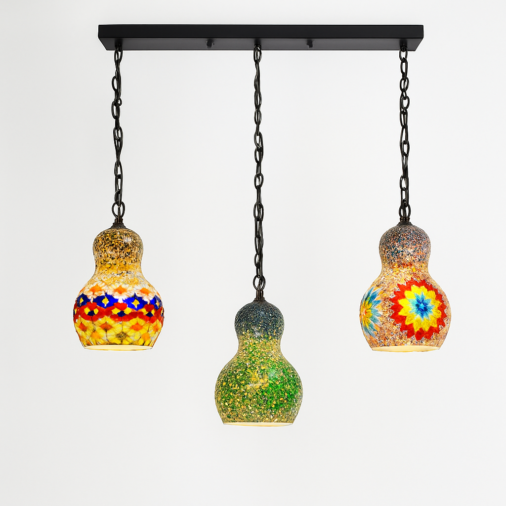 suspension en verre mosaïque bonhomme de neige artisanale asiatique boho