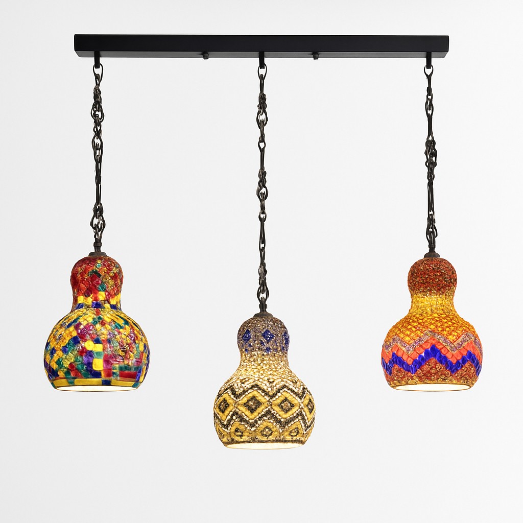 suspension en verre mosaïque bonhomme de neige artisanale asiatique boho
