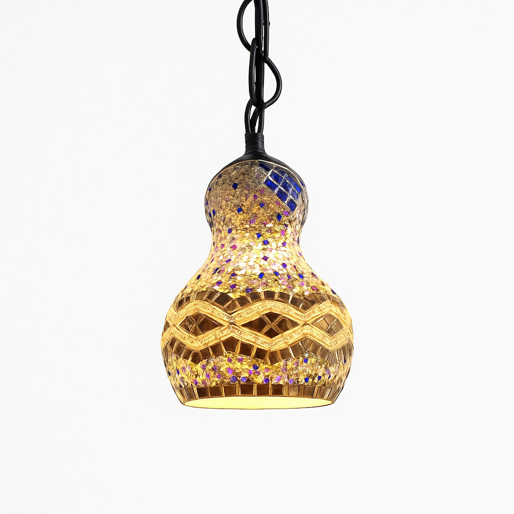 suspension en verre mosaïque bonhomme de neige artisanale asiatique boho