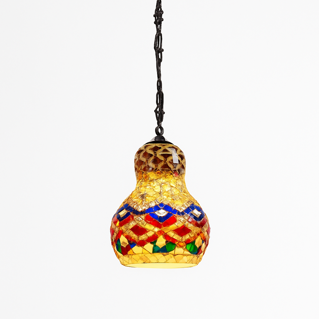 suspension en verre mosaïque bonhomme de neige artisanale asiatique boho