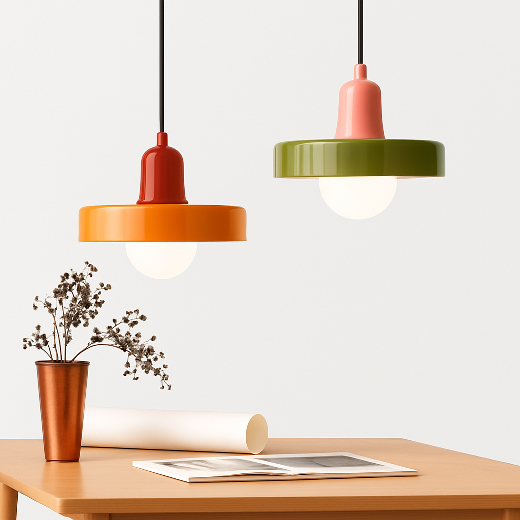 Suspension en verre nordique couleur bonbon