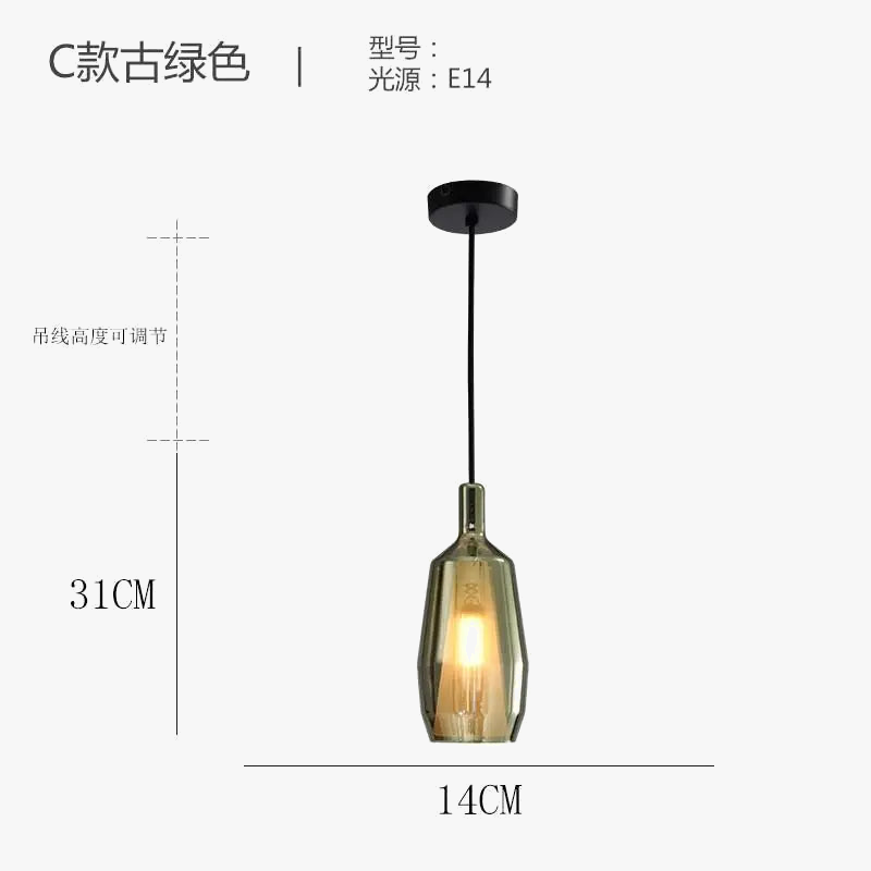 suspension en verre nordique créative pour intérieur moderne