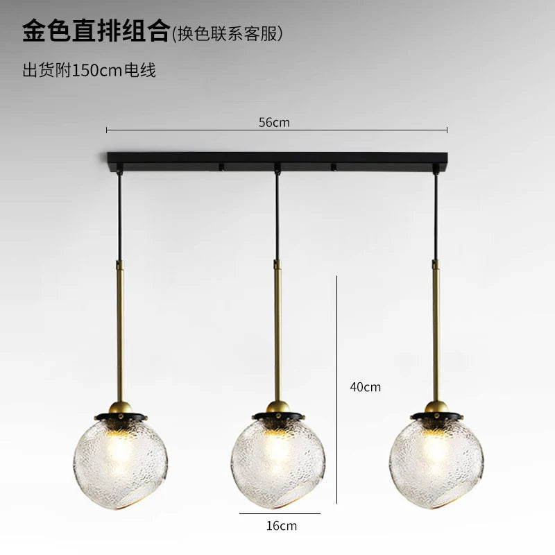 suspension en verre nordique créative pour restaurants et boutiques