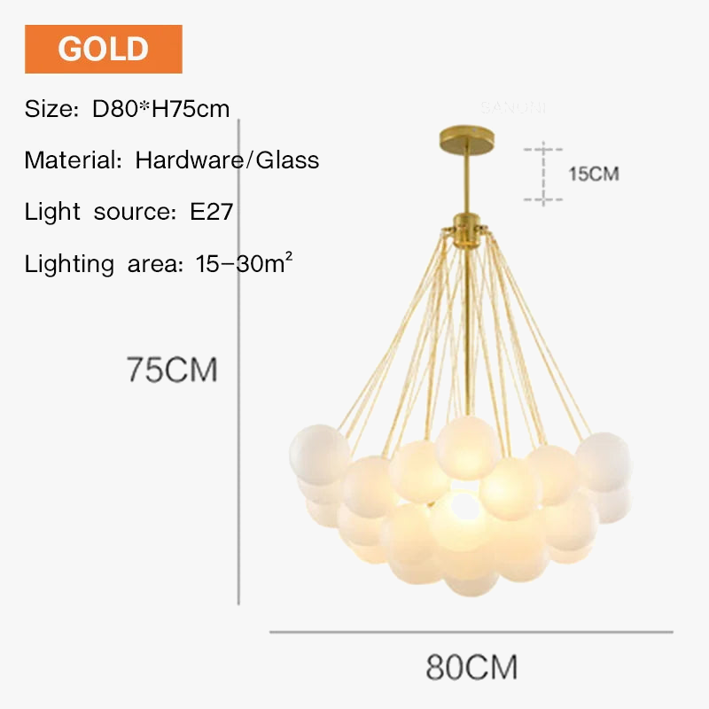 suspension en verre nordique design pour décoration intérieure luxe