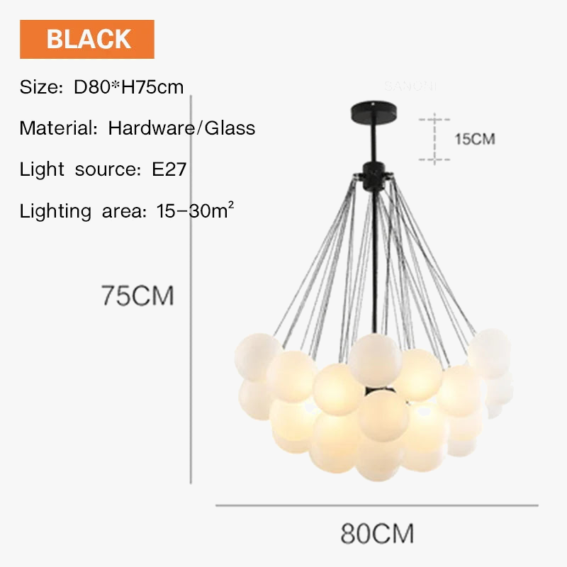 suspension en verre nordique design pour décoration intérieure luxe