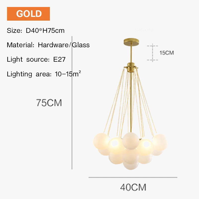 suspension en verre nordique design pour décoration intérieure luxe