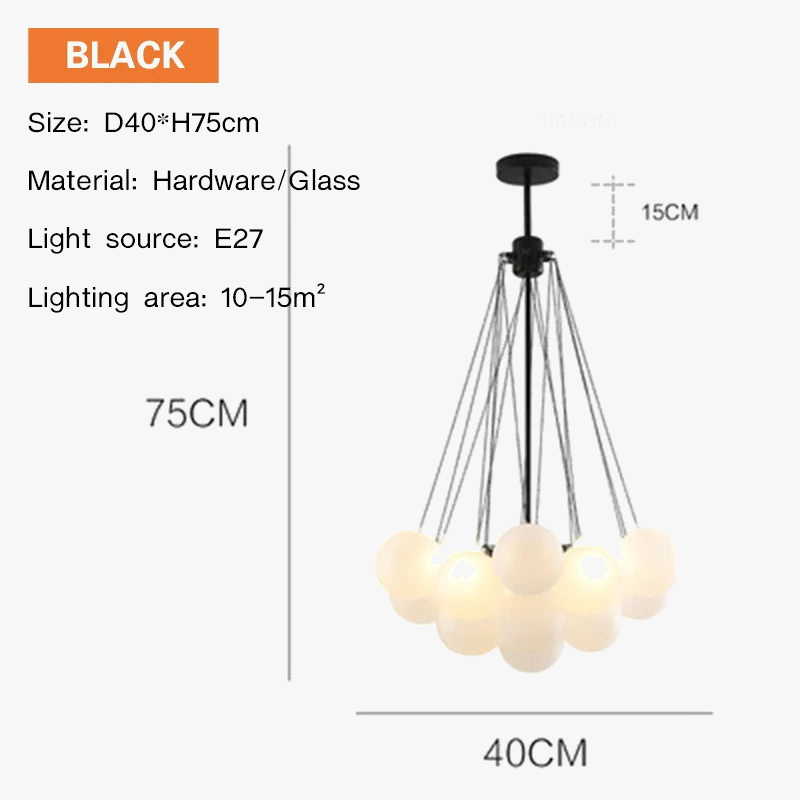 suspension en verre nordique design pour décoration intérieure luxe