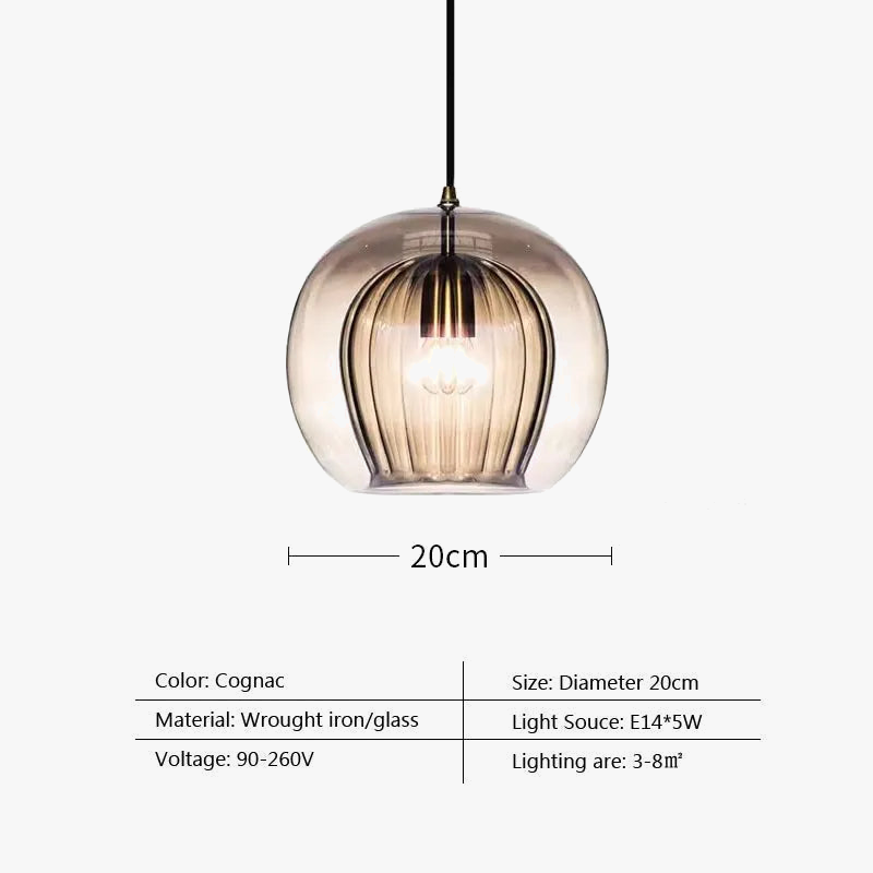 suspension en verre nordique à led pour décoration intérieure