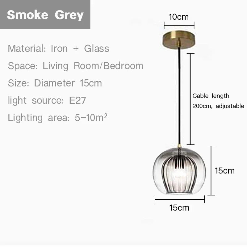 suspension en verre nordique moderne pour décoration intérieure