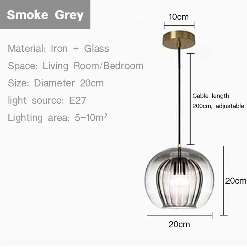 suspension en verre nordique moderne pour décoration intérieure