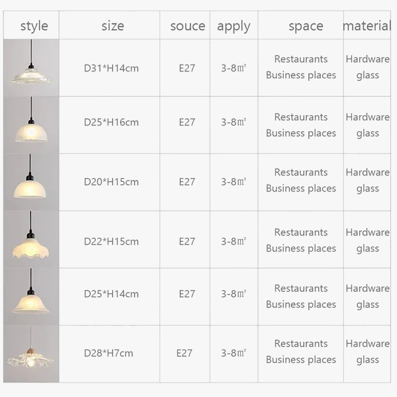 suspension en verre nordique pour décoration intérieure moderne