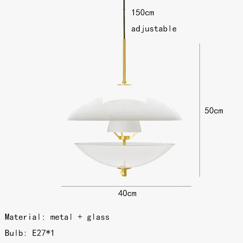 suspension en verre nordique réglable en hauteur art déco