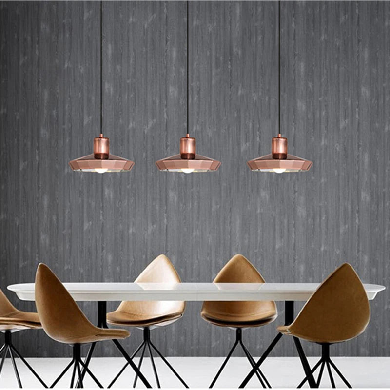 suspension en verre or rose pour cuisine et restaurant