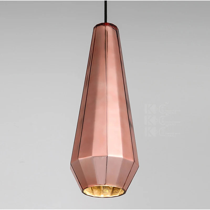 suspension en verre or rose pour cuisine et restaurant