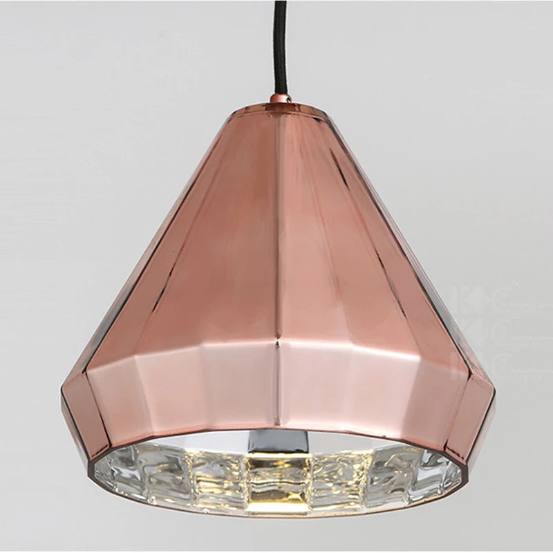 suspension en verre or rose pour cuisine et restaurant