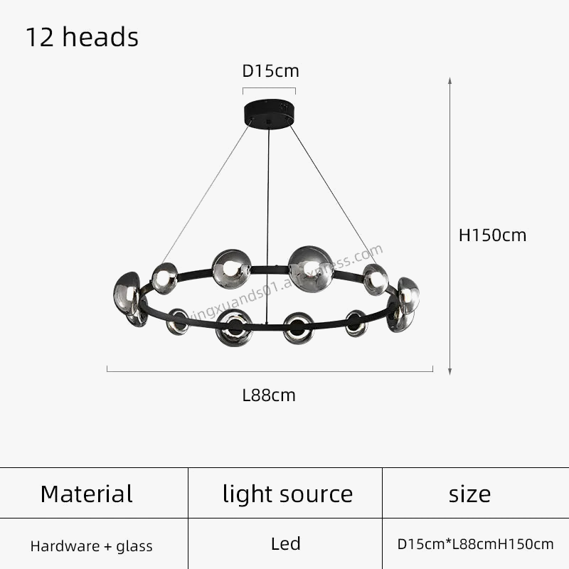 suspension en verre pour éclairage moderne et élégant