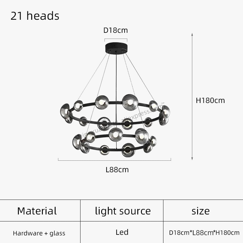 suspension en verre pour éclairage moderne et élégant