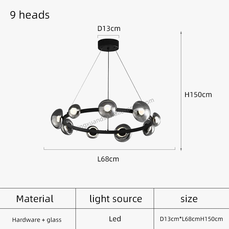 suspension en verre pour éclairage moderne et élégant