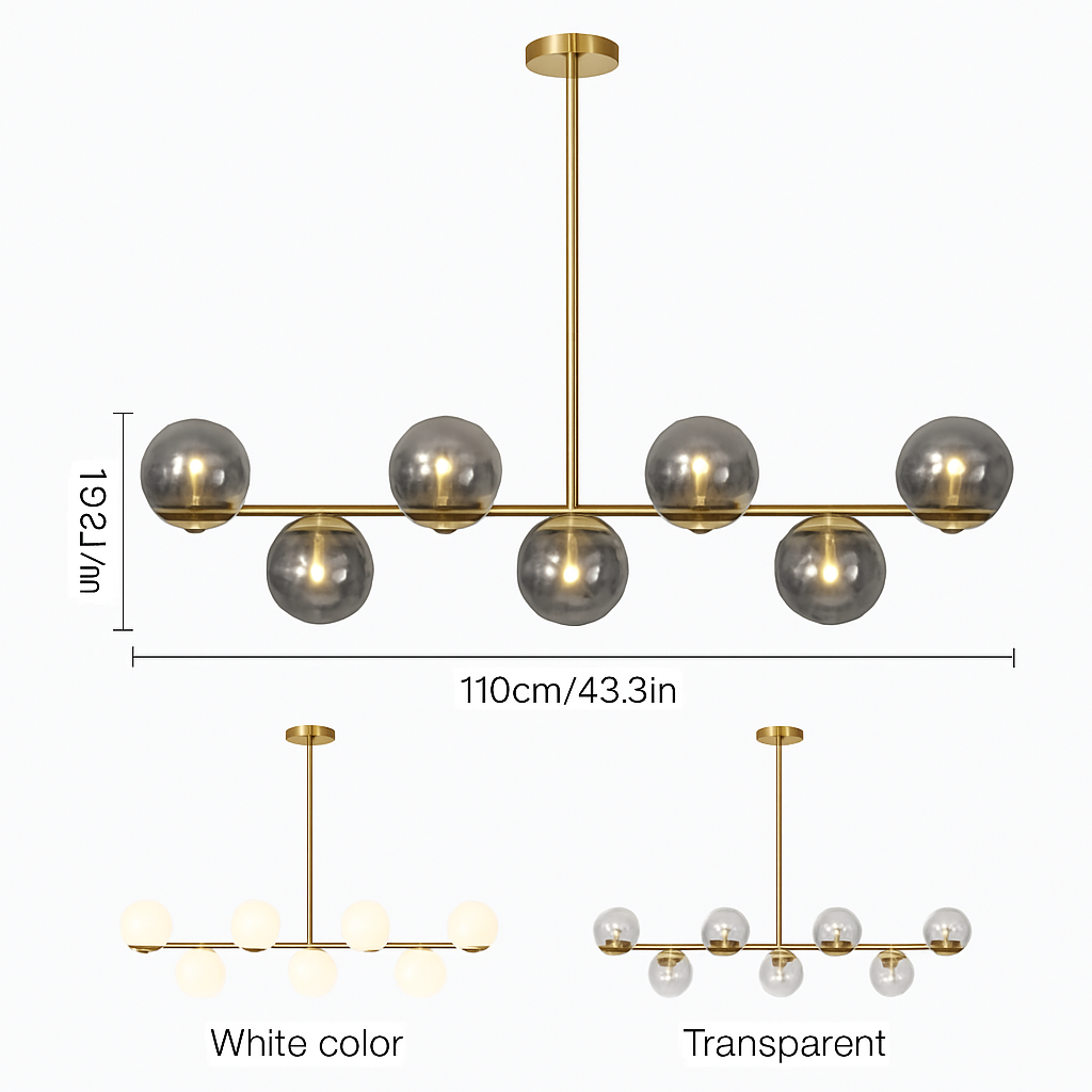 suspension en verre pour décoration moderne et élégante
