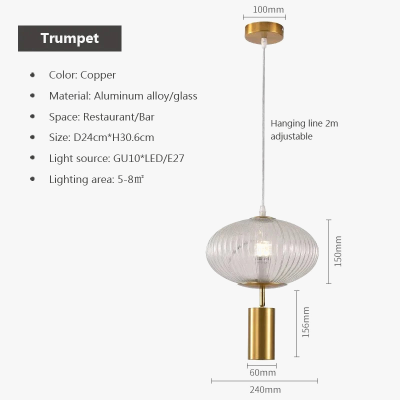 suspension en verre rétro design pour décoration intérieure