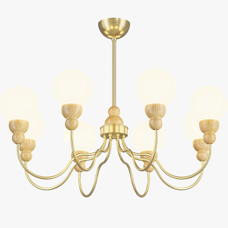 suspension en verre rétro en bois pour intérieur élégant