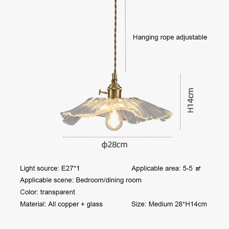suspension en verre rétro en forme de fleur pour décoration intérieure