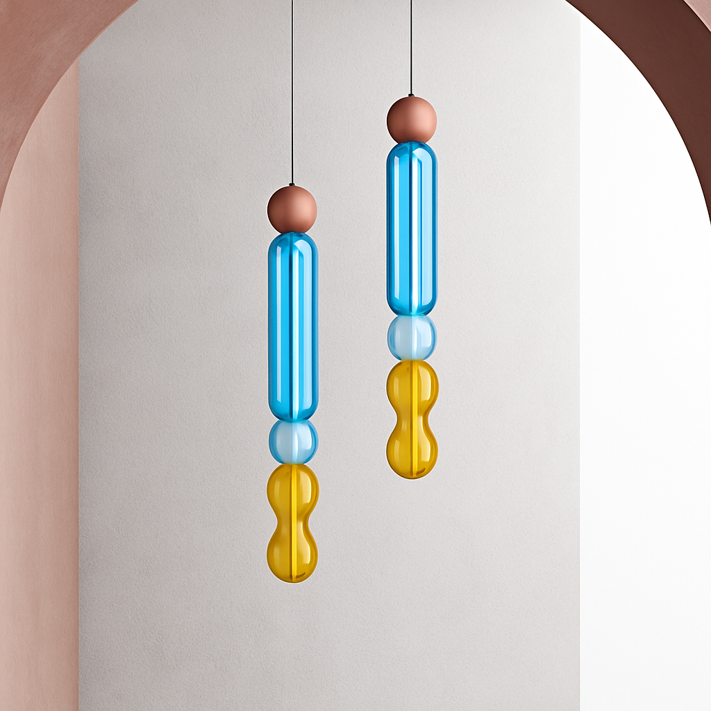 Suspension en verre scandinave Abat-jour coloré minimal chevet petite lumière suspendue chambre design éclairage de salle à manger