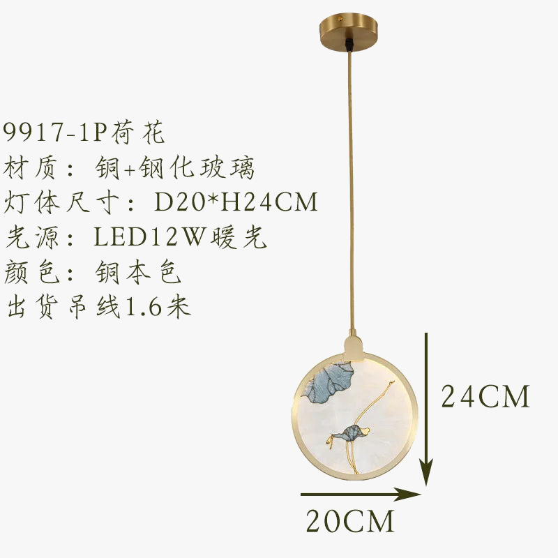 suspension en verre style chinois pour décoration moderne intérieure