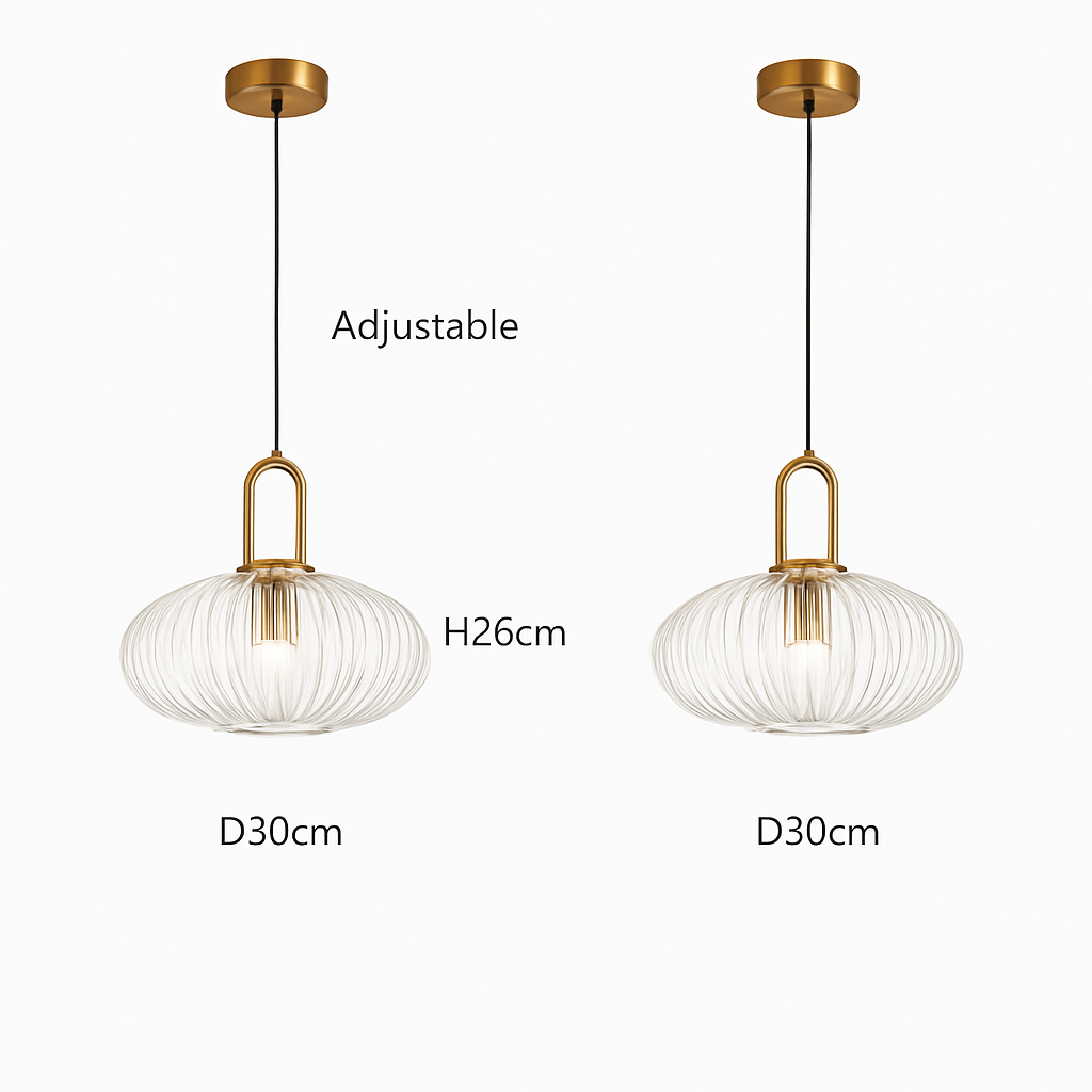 suspension en verre style citrouille pour décoration moderne