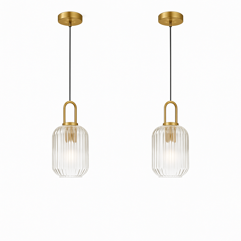 suspension en verre style citrouille pour décoration moderne