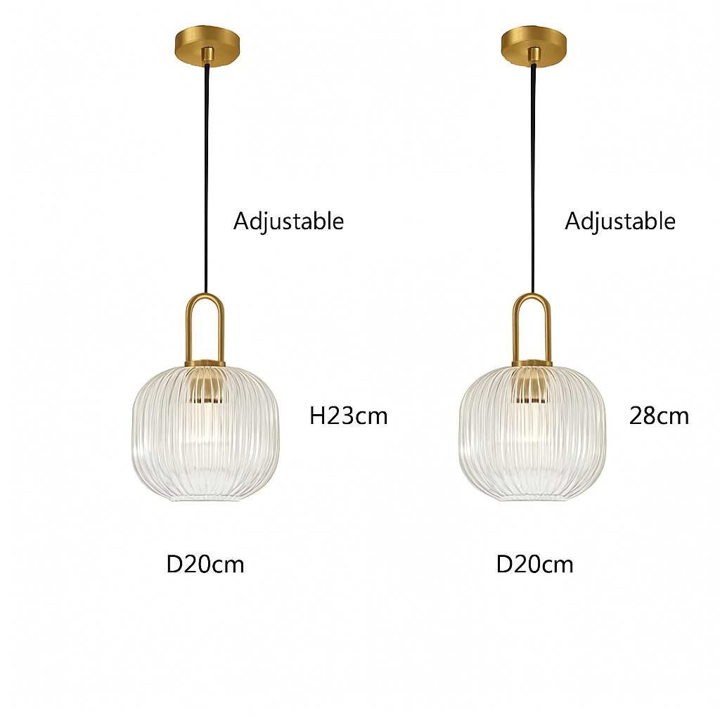 suspension en verre style citrouille pour décoration moderne