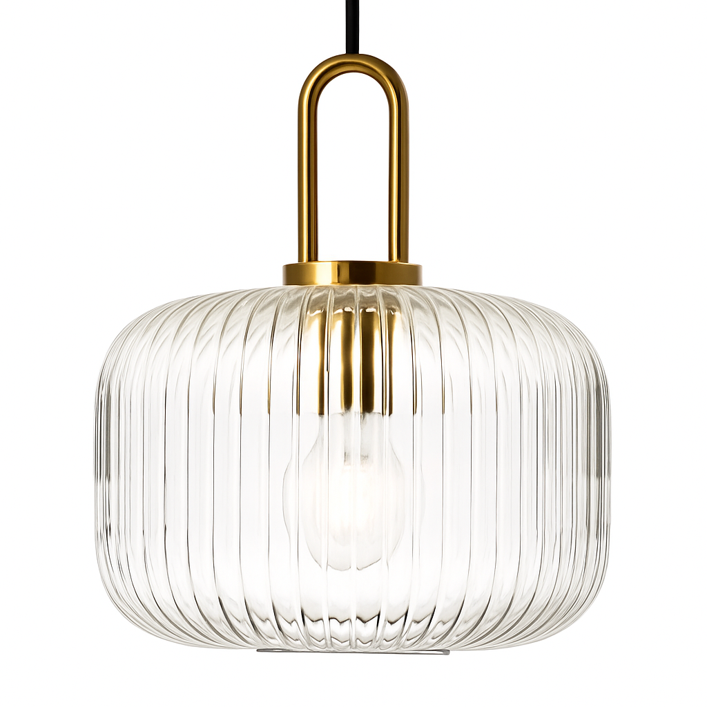 suspension en verre style citrouille pour décoration moderne