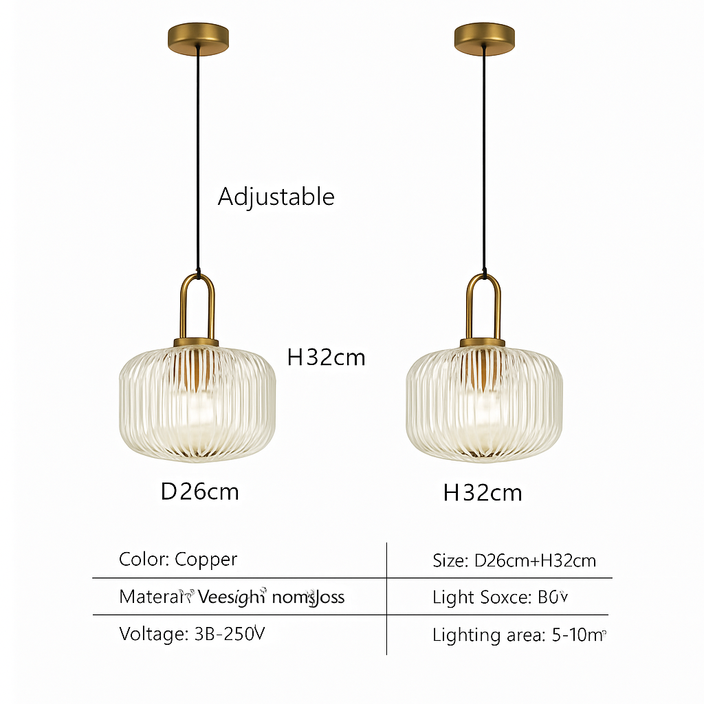 suspension en verre style citrouille pour décoration moderne