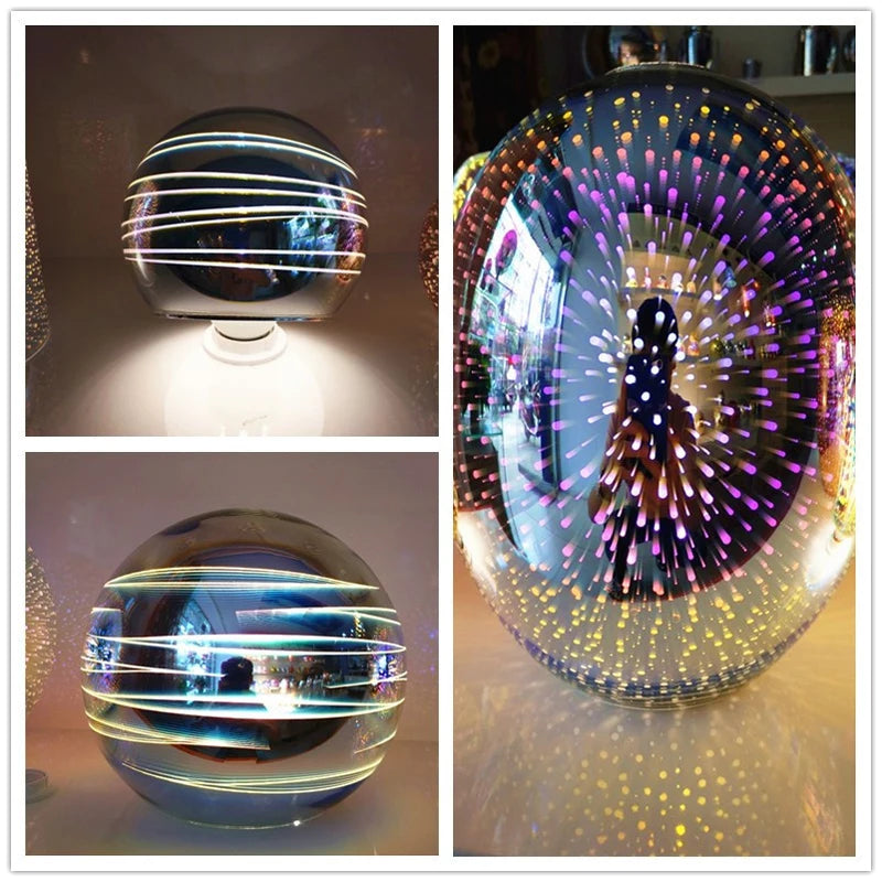 suspension en verre teinté en forme de feu d'artifice 3D