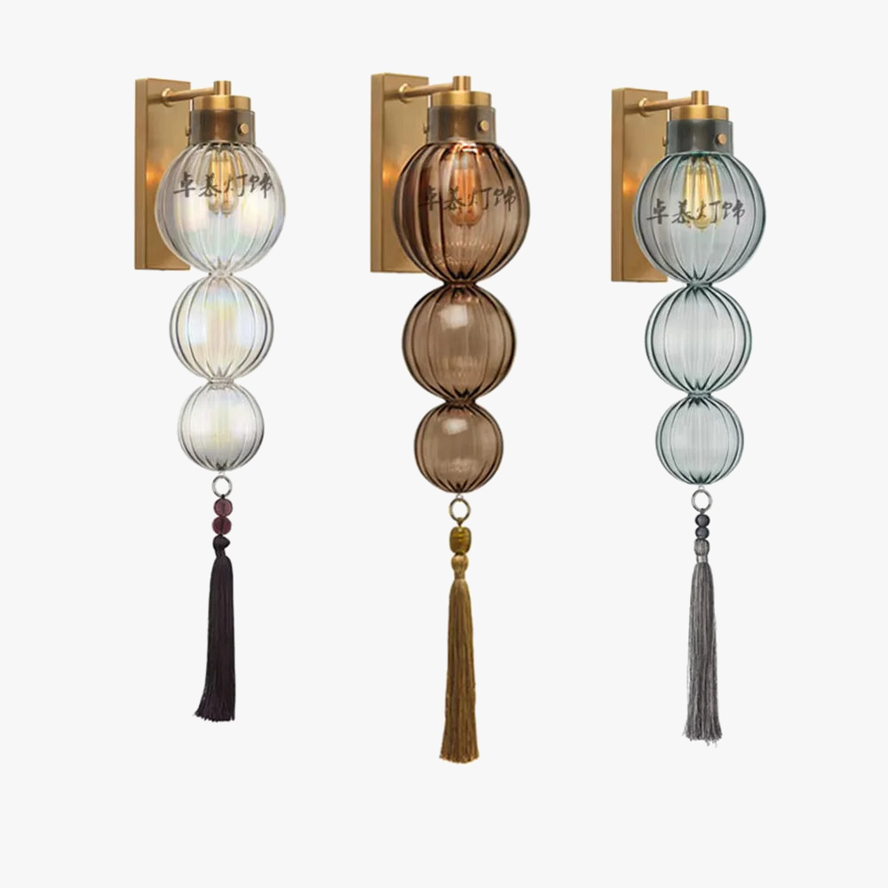 suspension en verre teinté style chinois pour décoration intérieure