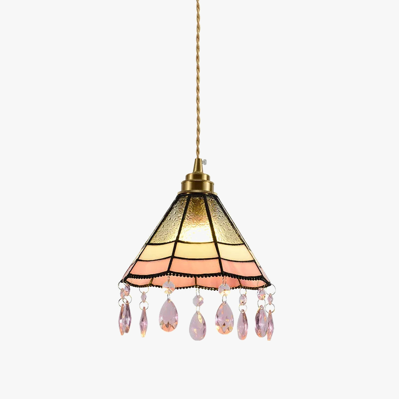 suspension en verre tiffany multicolore pour intérieur élégant