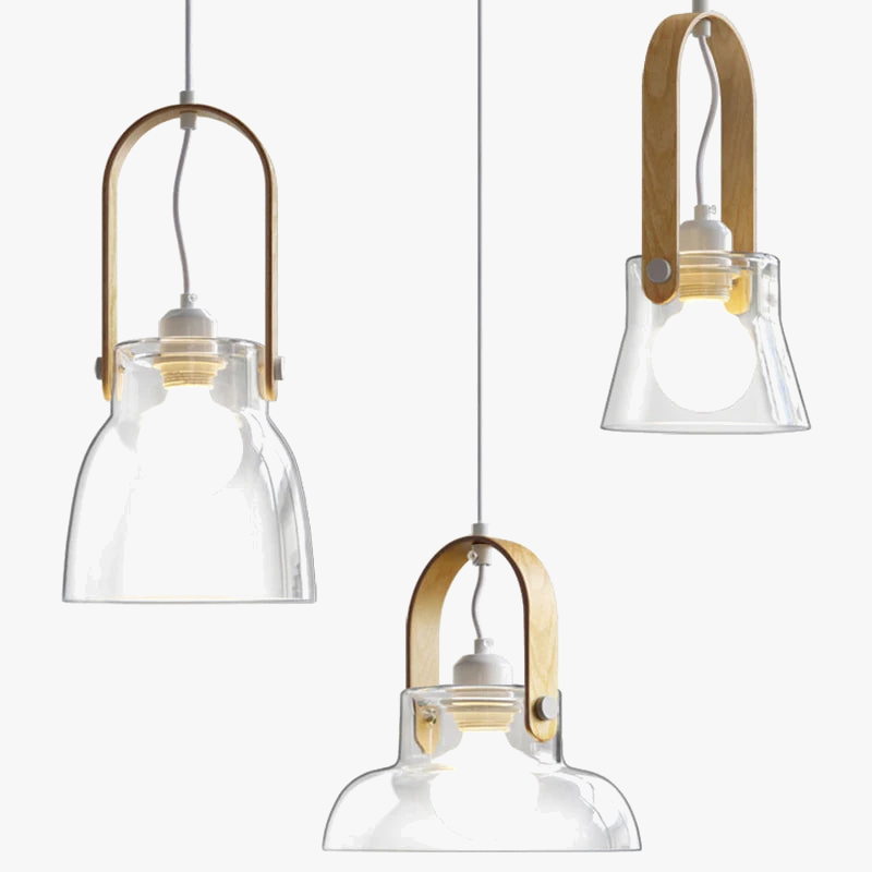 suspension en verre transparent avec fil réglable pour décor intérieur