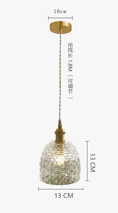suspension en verre transparent pour éclairage moderne et décoratif