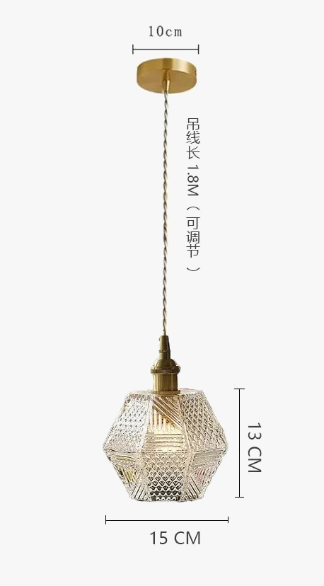 suspension en verre transparent pour éclairage moderne et décoratif