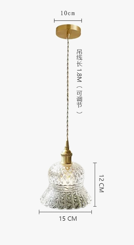 suspension en verre transparent pour éclairage moderne et décoratif
