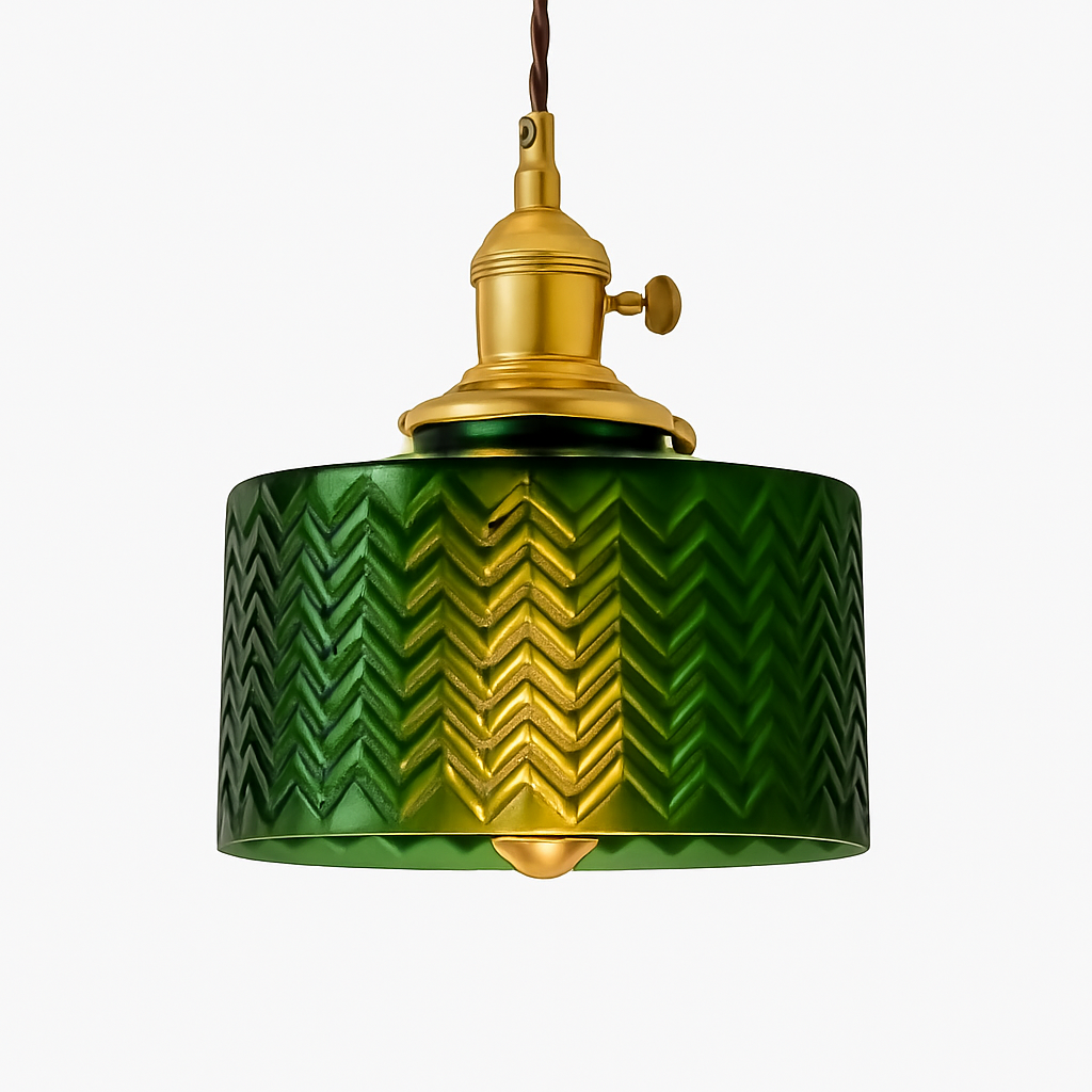 Suspension en verre vert scandinave