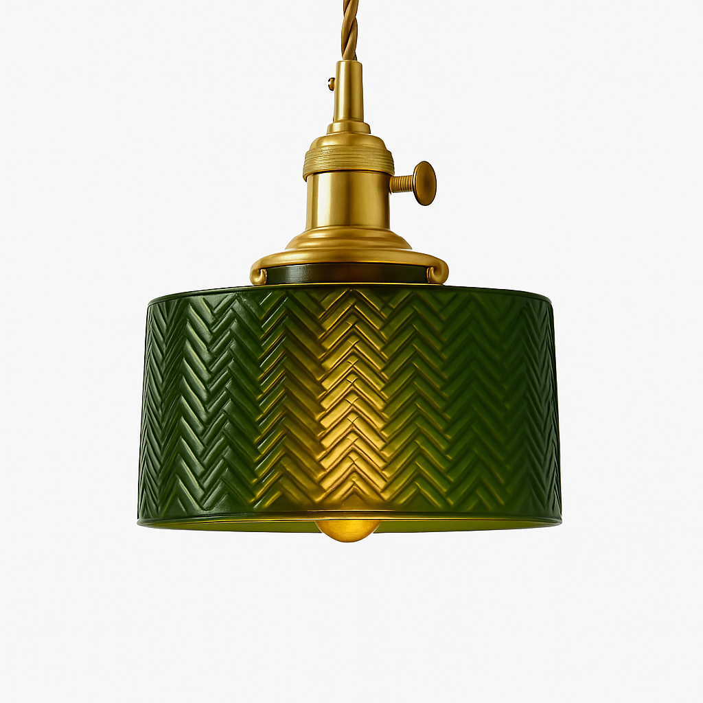 Suspension en verre vert scandinave