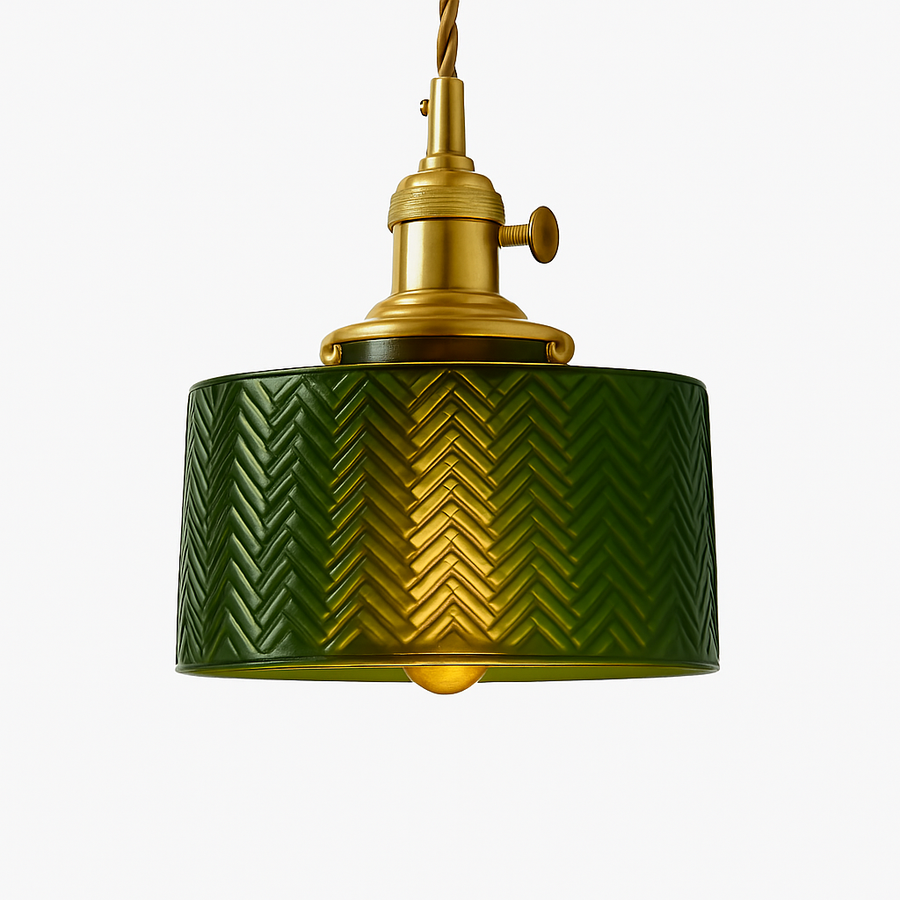 Suspension en verre vert scandinave