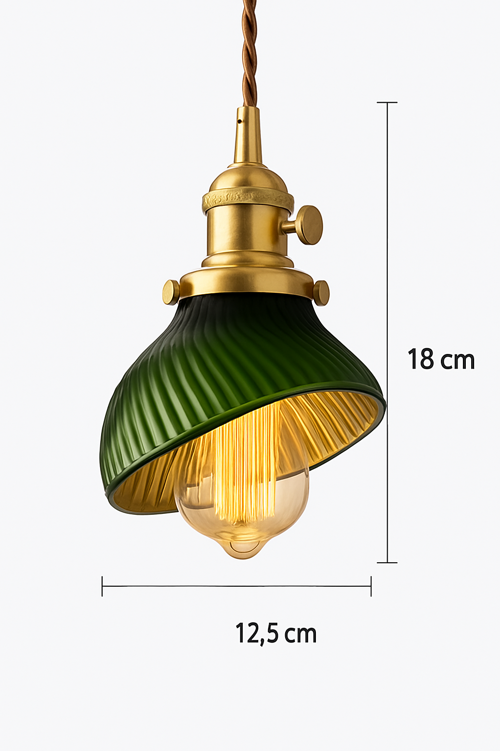Suspension en verre vert scandinave