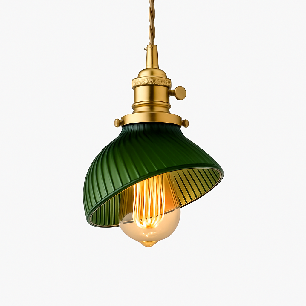 Suspension en verre vert scandinave