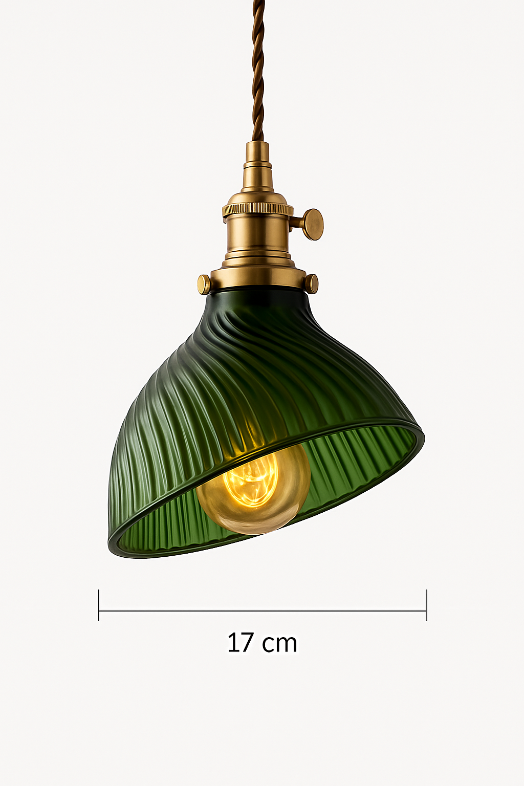 Suspension en verre vert scandinave