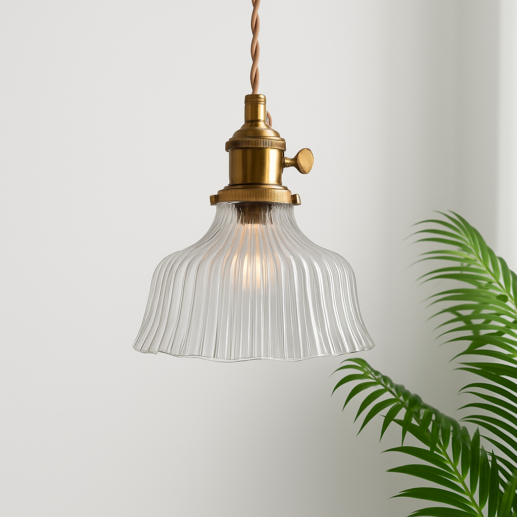 Suspension en verre vert scandinave