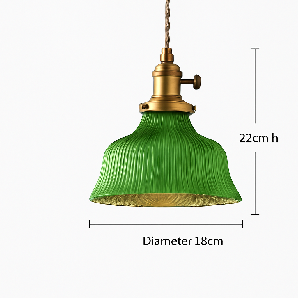 Suspension en verre vert scandinave