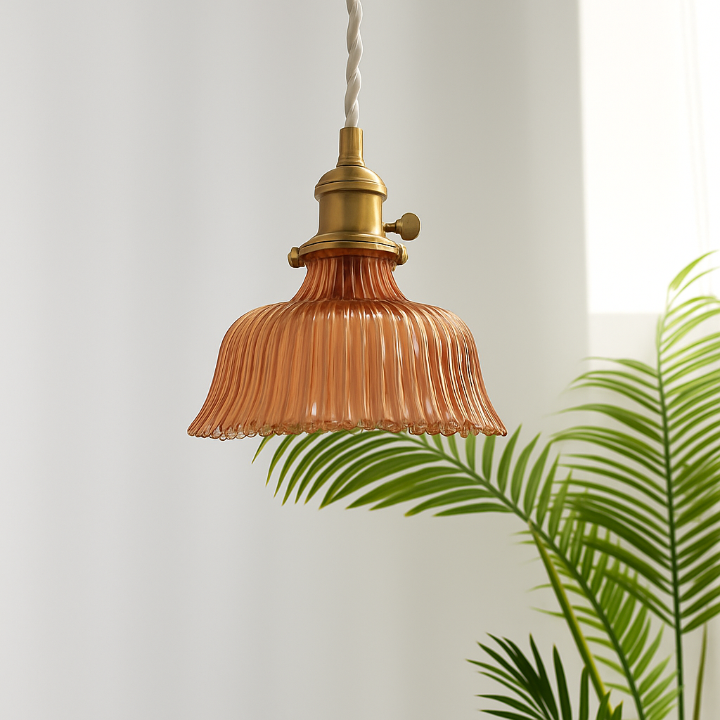 Suspension en verre vert scandinave